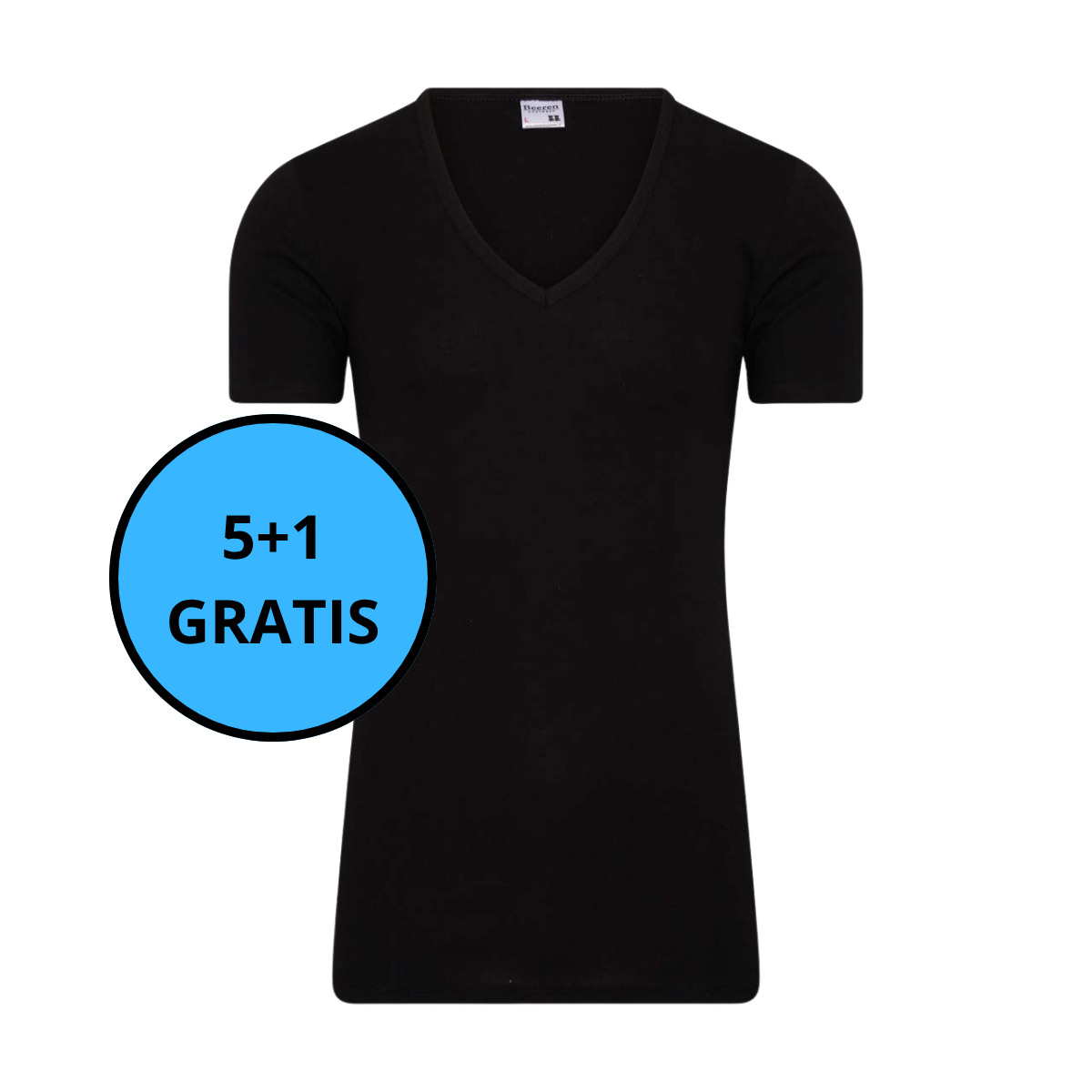 Beeren Bodywear - Heren Shirt EXTRA LANG met Diepe V-Hals Willem 5+1 GRATIS