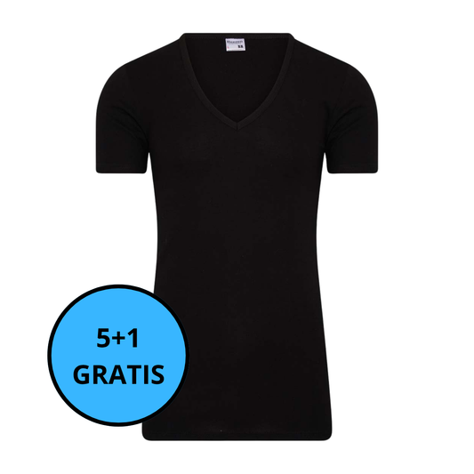 Beeren Bodywear - Heren Shirt EXTRA LANG met Diepe V-Hals Willem 5+1 GRATIS