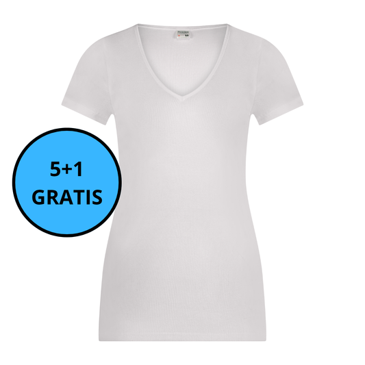 Beeren Bodywear - Dames Shirt Korte Mouw met V-Hals Linde 5+1 GRATIS