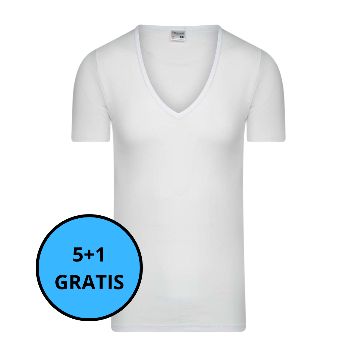 Beeren Bodywear - Heren Shirt EXTRA LANG met Diepe V-Hals Willem 5+1 GRATIS
