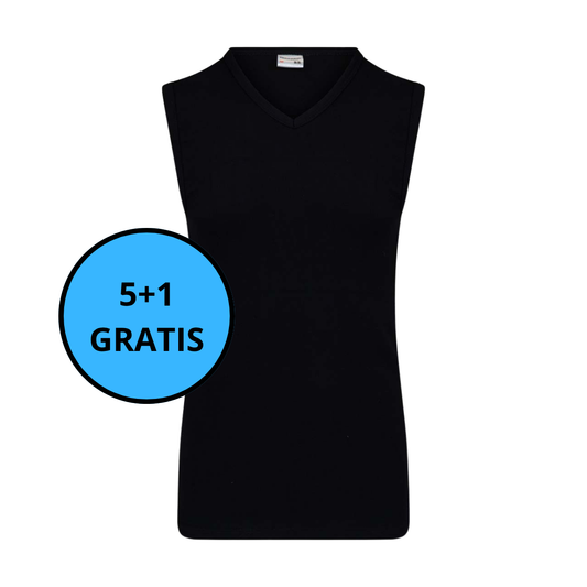 Beeren Bodywear - Heren Mouwloos Shirt met V-Hals Jake 5+1 GRATIS